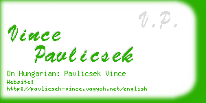 vince pavlicsek business card